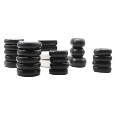 Health and Fitness 25 Piece Large Black Basalt Hot Stone Massage Tools Set  Great for Spas Massage Therapy Relaxation