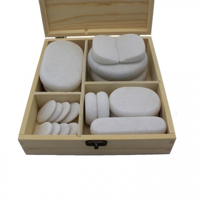 4 pcs Natural  Jade Cold Stone Massage Stone Set Handcrafted Marble Stone  kit