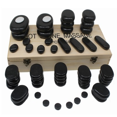 RISESUN Hot stone 54Pcs Deluxe Warm Stone Massage Set Hot stone massage