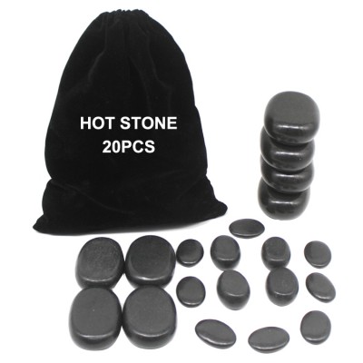 20pcs Handmade Basalt Oval Massage Stone Massager Hot Facial Massage Stones